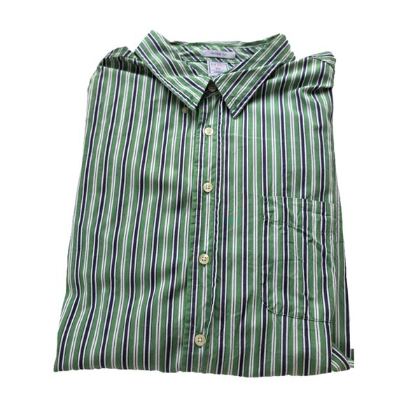 Vintage Old Navy 2005 Striped Button-Up Shirt Men’s XXL Blue Green White - Picture 1 of 4